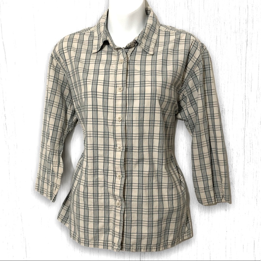 Northern Reflections Button Down Plaid Medium - image 1
